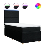 Giroletto a Molle con Materasso Nero 90x200 cm in Tessuto