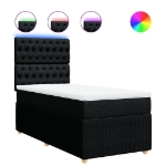 Giroletto a Molle con Materasso Nero 90x200 cm in Tessuto