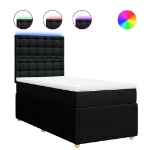 Giroletto a Molle con Materasso Nero 90x200 cm in Tessuto