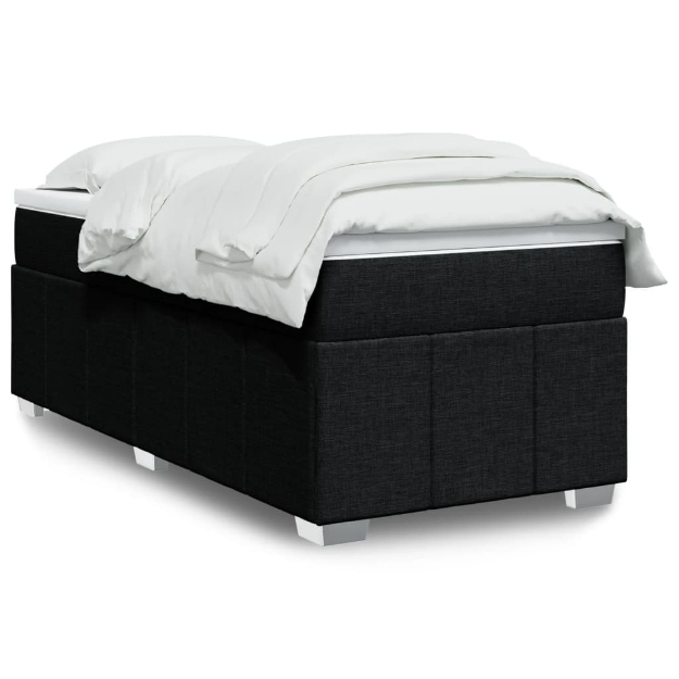 Giroletto a Molle con Materasso Nero 90x200 cm in Tessuto