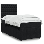 Giroletto a Molle con Materasso Nero 90x200 cm in Velluto
