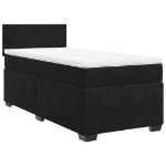 Giroletto a Molle con Materasso Nero 90x200 cm in Velluto