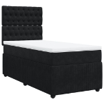 Giroletto a Molle con Materasso Nero 90x200 cm in Velluto