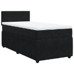 Giroletto a Molle con Materasso Nero 90x200 cm in Velluto