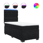 Giroletto a Molle con Materasso Nero 90x200 cm in Velluto