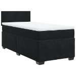 Giroletto a Molle con Materasso Nero 90x200 cm in Velluto