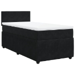 Giroletto a Molle con Materasso Nero 90x200 cm in Velluto