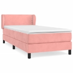 Giroletto a Molle con Materasso Rosa 100x200 cm in Velluto