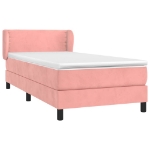 Giroletto a Molle con Materasso Rosa 100x200 cm in Velluto