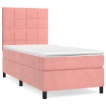 Giroletto a Molle con Materasso Rosa 100x200 cm in Velluto
