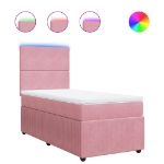 Giroletto a Molle con Materasso Rosa 100x200 cm in Velluto