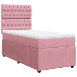 Giroletto a Molle con Materasso Rosa 100x200 cm in Velluto