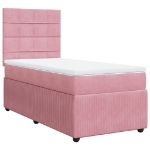 Giroletto a Molle con Materasso Rosa 100x200 cm in Velluto