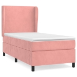 Giroletto a Molle con Materasso Rosa 100x200 cm in Velluto