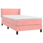 Giroletto a Molle con Materasso Rosa 100x200 cm in Velluto