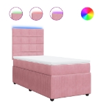 Giroletto a Molle con Materasso Rosa 100x200 cm in Velluto