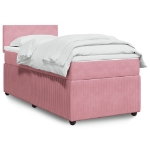 Giroletto a Molle con Materasso Rosa 100x200 cm in Velluto