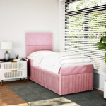 Giroletto a Molle con Materasso Rosa 100x200 cm in Velluto