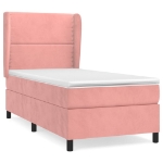 Giroletto a Molle con Materasso Rosa 100x200 cm in Velluto