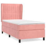 Giroletto a Molle con Materasso Rosa 100x200 cm in Velluto