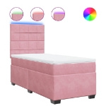 Giroletto a Molle con Materasso Rosa 100x200 cm in Velluto
