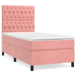 Giroletto a Molle con Materasso Rosa 100x200 cm in Velluto