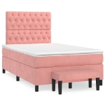 Giroletto a Molle con Materasso Rosa 120x190 cm in Velluto