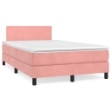Giroletto a Molle con Materasso Rosa 120x190 cm in Velluto