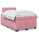 Giroletto a Molle con Materasso Rosa 120x190 cm in Velluto