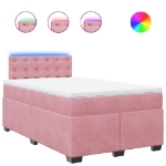 Giroletto a Molle con Materasso Rosa 120x190 cm in Velluto