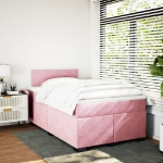 Giroletto a Molle con Materasso Rosa 120x190 cm in Velluto