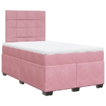Giroletto a Molle con Materasso Rosa 120x190 cm in Velluto