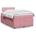 Giroletto a Molle con Materasso Rosa 120x190 cm in Velluto