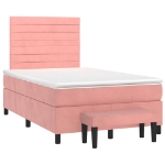 Giroletto a Molle con Materasso Rosa 120x190 cm in Velluto