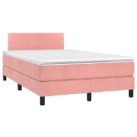 Giroletto a Molle con Materasso Rosa 120x190 cm in Velluto