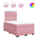 Giroletto a Molle con Materasso Rosa 120x190 cm in Velluto