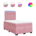 Giroletto a Molle con Materasso Rosa 120x190 cm in Velluto