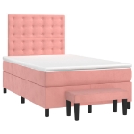 Giroletto a Molle con Materasso Rosa 120x190 cm in Velluto
