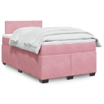 Giroletto a Molle con Materasso Rosa 120x190 cm in Velluto