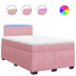 Giroletto a Molle con Materasso Rosa 120x190 cm in Velluto