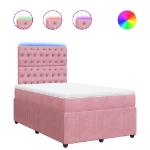 Giroletto a Molle con Materasso Rosa 120x190 cm in Velluto