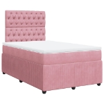 Giroletto a Molle con Materasso Rosa 120x190 cm in Velluto