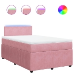 Giroletto a Molle con Materasso Rosa 120x190 cm in Velluto