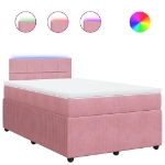 Giroletto a Molle con Materasso Rosa 120x190 cm in Velluto
