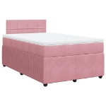 Giroletto a Molle con Materasso Rosa 120x190 cm in Velluto