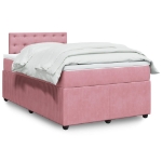 Giroletto a Molle con Materasso Rosa 120x190 cm in Velluto