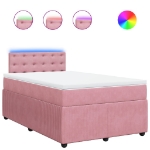 Giroletto a Molle con Materasso Rosa 120x190 cm in Velluto