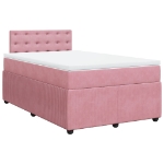 Giroletto a Molle con Materasso Rosa 120x190 cm in Velluto