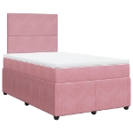 Giroletto a Molle con Materasso Rosa 120x190 cm in Velluto