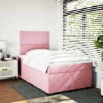 Giroletto a Molle con Materasso Rosa 120x190 cm in Velluto